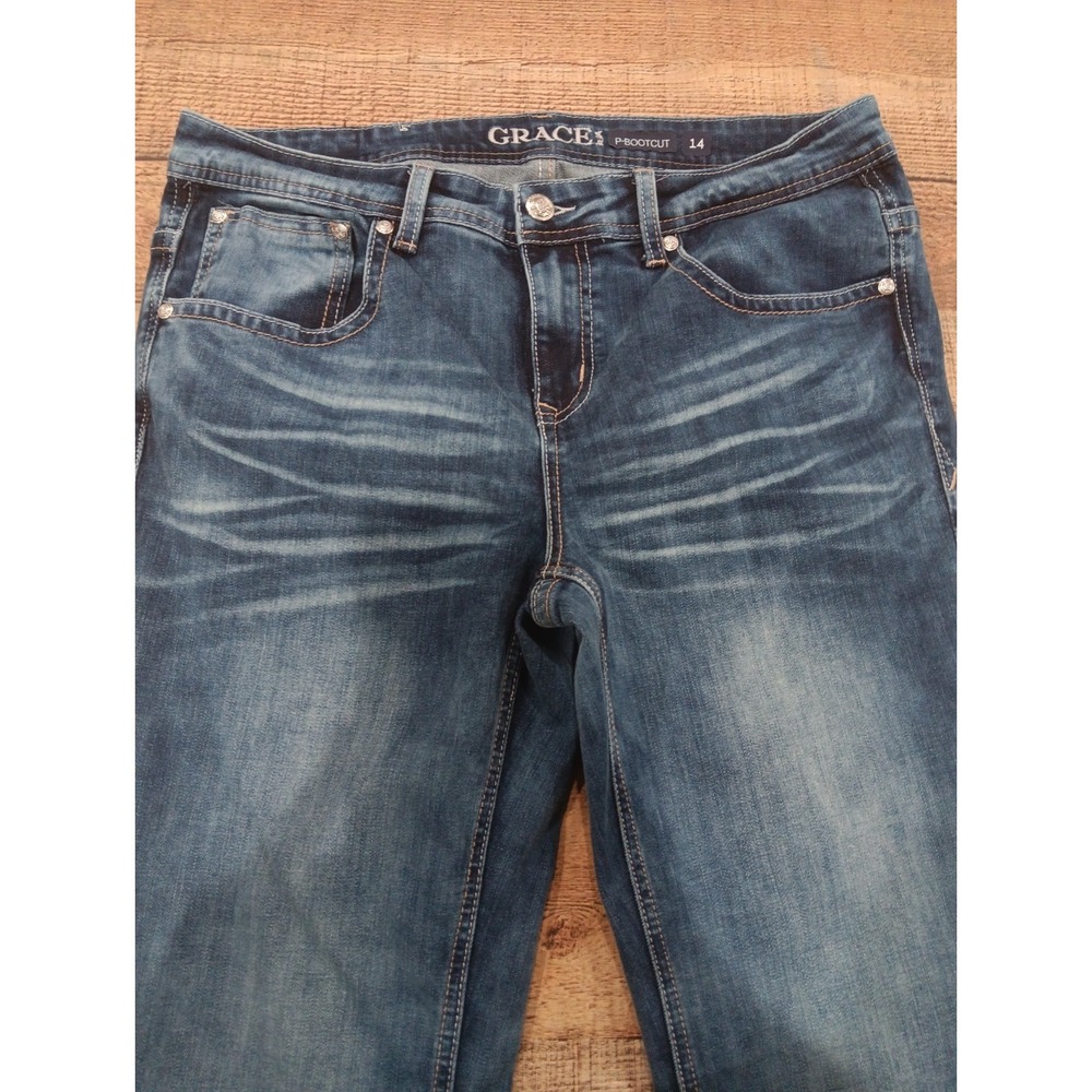 Grace in LA P-Boot Cut Jean Sz 14 Imprinted Back pocket 2793